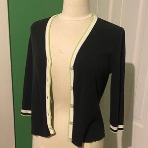 Vintage Louis Feraud Black cotton cardigan S
